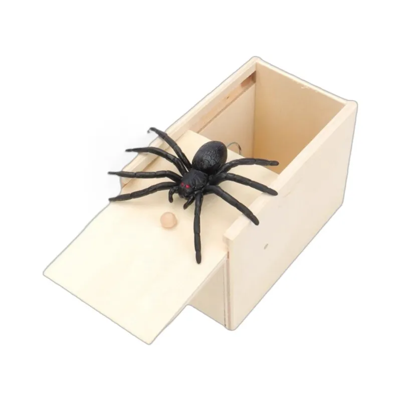 Spider scare prank box toy with a surprise jump scare for funny reaction videos