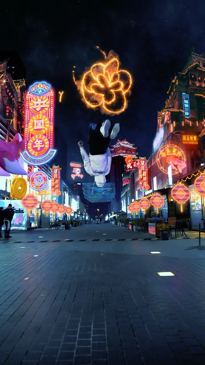 Creative camera trick combined with editing that creates an impossible looking scene
