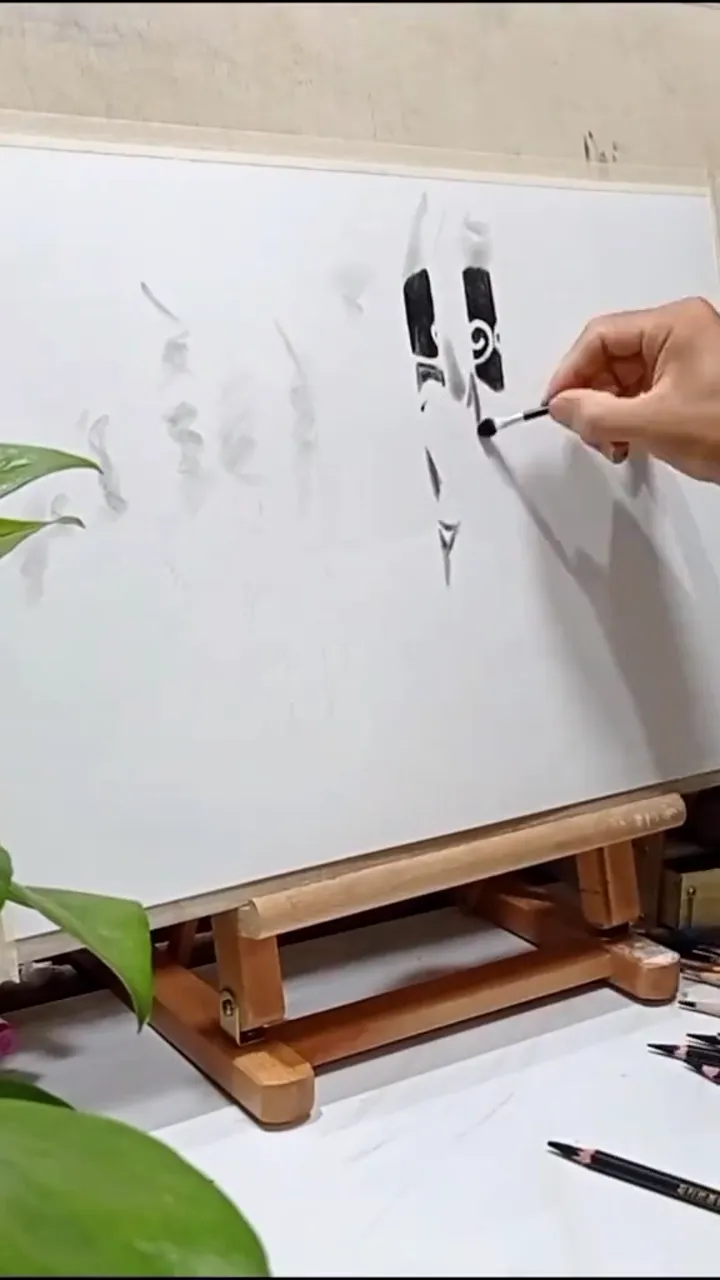 Talented folk artist making complex art look effortless